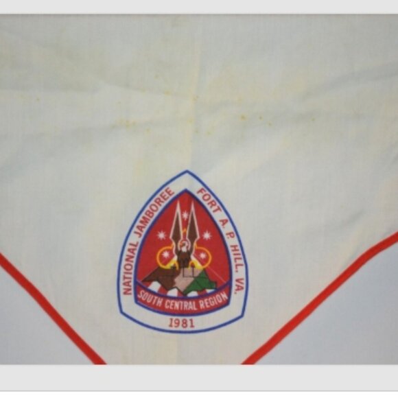 Pair Vintage Scout Neckerchiefs National Jamboree 1981 Virginia Uniform Souvenir - Picture 4 of 6